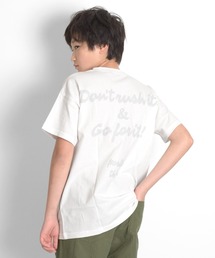 GLAZOS | 天竺・ドロップショルダーBIGロゴバックプリント半袖Tシャツ(Tシャツ/カットソー)