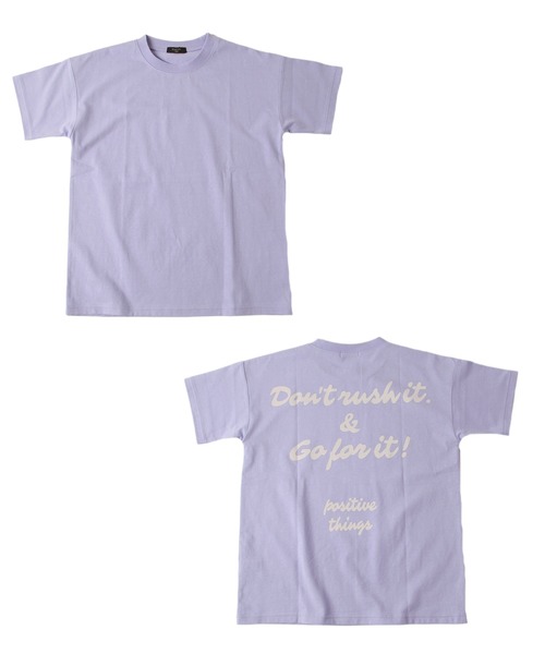 GLAZOS（グラソス）の「天竺・ドロップショルダーBIGロゴバックプリント半袖Tシャツ（Tシャツ/カットソー・キッズ・ライトグリーン/パープル/オフホワイト・160cm/130cm/150cm/140cm/170cm）」の4枚目の写真