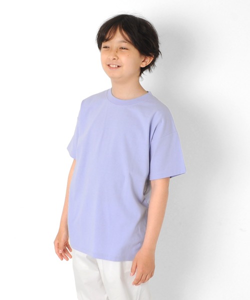 GLAZOS（グラソス）の「天竺・ドロップショルダーBIGロゴバックプリント半袖Tシャツ（Tシャツ/カットソー・キッズ・ライトグリーン/パープル/オフホワイト・160cm/130cm/150cm/140cm/170cm）」の19枚目の写真