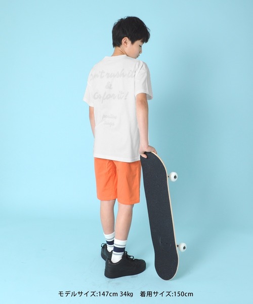 GLAZOS（グラソス）の「天竺・ドロップショルダーBIGロゴバックプリント半袖Tシャツ（Tシャツ/カットソー・キッズ・ライトグリーン/パープル/オフホワイト・160cm/130cm/150cm/140cm/170cm）」の21枚目の写真