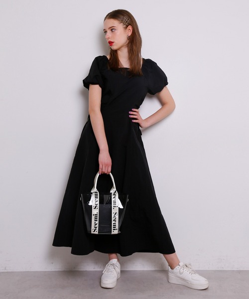 Seemi. byNICECLAUP（ シーミーバイナイスクラップ）の「Seemi　ロングヘルシーワンピース（ワンピース・レディース・ブラック/パープル/パープル系その他・FREE）」の5枚目の写真