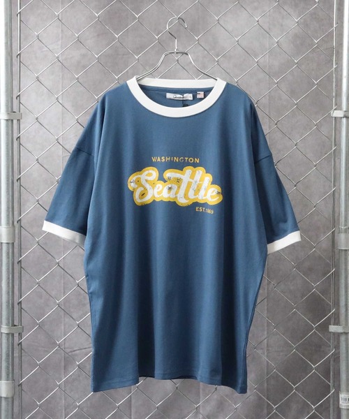 Right-on（ライトオン）の「ロゴリンガーＴシャツ（Tシャツ/カットソー・メンズ・ホワイト/ブルー/グリーン/ダークグレー・M/L）」の7枚目の写真