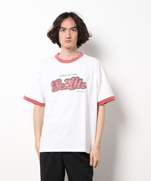 Right-on（ライトオン）の「ロゴリンガーＴシャツ（Tシャツ/カットソー・メンズ・ホワイト/ブルー/グリーン/ダークグレー・M/L）」の17枚目の写真