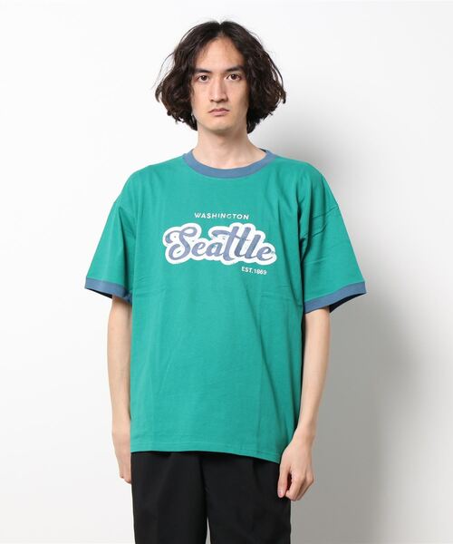 Right-on（ライトオン）の「ロゴリンガーＴシャツ（Tシャツ/カットソー・メンズ・ホワイト/ブルー/グリーン/ダークグレー・M/L）」の18枚目の写真