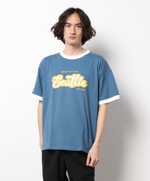 Right-on（ライトオン）の「ロゴリンガーＴシャツ（Tシャツ/カットソー・メンズ・ホワイト/ブルー/グリーン/ダークグレー・M/L）」の19枚目の写真
