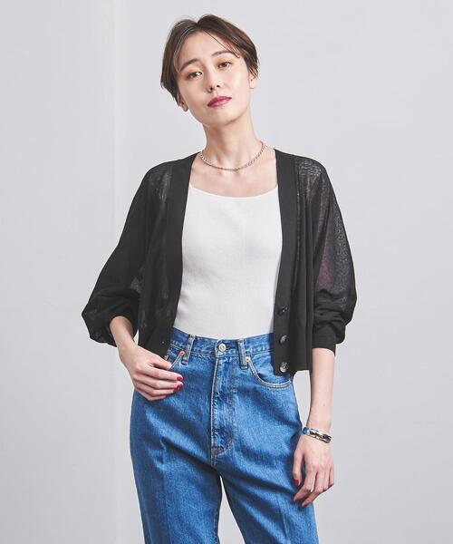 UNITED ARROWS（ユナイテッドアローズ）の「C/LI/N ドルマンスリーブ カーディガン（カーディガン/ボレロ・レディース・ブラック/ブラウン/オフホワイト・FREE）」の3枚目の写真