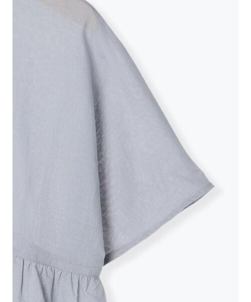 Samansa Mos2 blue（サマンサモスモスブルー）の「前後2WAYティアードチュニック（シャツ/ブラウス・レディース・オフホワイト/ブラック/サックスブルー・ﾌﾘ-）」の8枚目の写真