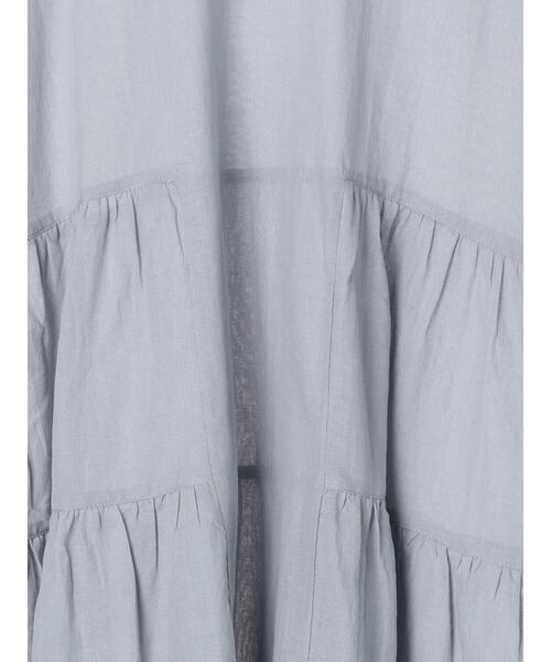 Samansa Mos2 blue（サマンサモスモスブルー）の「前後2WAYティアードチュニック（シャツ/ブラウス・レディース・オフホワイト/ブラック/サックスブルー・ﾌﾘ-）」の11枚目の写真