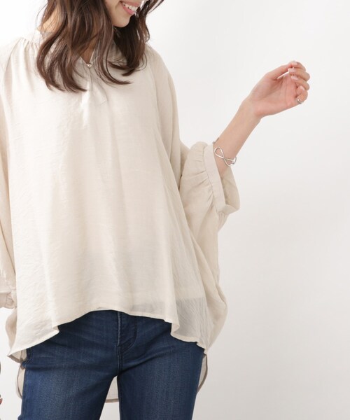 DRESKIP（ドレスキップ）の「◆【2点セット】ドルマンブラウス×タンク（その他トップス・レディース・ネイビー/ライトブルー/ライトベージュ・02/03）」の2枚目の写真