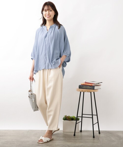 DRESKIP（ドレスキップ）の「◆【2点セット】ドルマンブラウス×タンク（その他トップス・レディース・ネイビー/ライトブルー/ライトベージュ・02/03）」の5枚目の写真