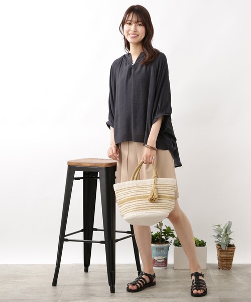 DRESKIP（ドレスキップ）の「◆【2点セット】ドルマンブラウス×タンク（その他トップス・レディース・ネイビー/ライトブルー/ライトベージュ・02/03）」の6枚目の写真