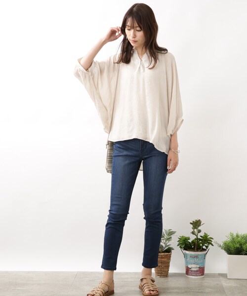 DRESKIP（ドレスキップ）の「◆【2点セット】ドルマンブラウス×タンク（その他トップス・レディース・ネイビー/ライトブルー/ライトベージュ・02/03）」の7枚目の写真