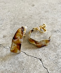 The Rule（ザルール）の「The Rule ザルール：Bumpy small hoop pierced ER;凹凸マーブル フープ　イヤリング（イヤリング）」