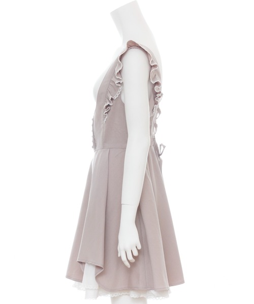 Secret Honey（シークレットハニー）の「ショルダーフリルバックレースアップジャンパードレス（ワンピース・レディース・ブラック/ブルー/ピンク・MEDIUM）」の5枚目の写真