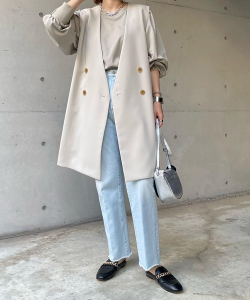 DouDou(ドゥドゥ)の「ノーカラーロングジレ(ベスト・レディース・ブラック/ベージュ/キャメル・FREE)」の15枚目の写真