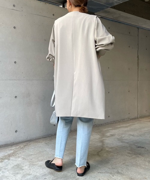 DouDou(ドゥドゥ)の「ノーカラーロングジレ(ベスト・レディース・ブラック/ベージュ/キャメル・FREE)」の16枚目の写真