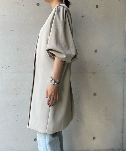 DouDou(ドゥドゥ)の「ノーカラーロングジレ(ベスト・レディース・ブラック/ベージュ/キャメル・FREE)」の5枚目の写真