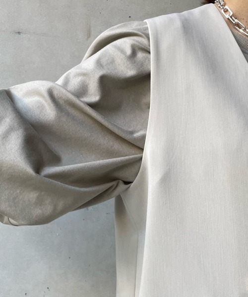 DouDou(ドゥドゥ)の「ノーカラーロングジレ(ベスト・レディース・ブラック/ベージュ/キャメル・FREE)」の9枚目の写真