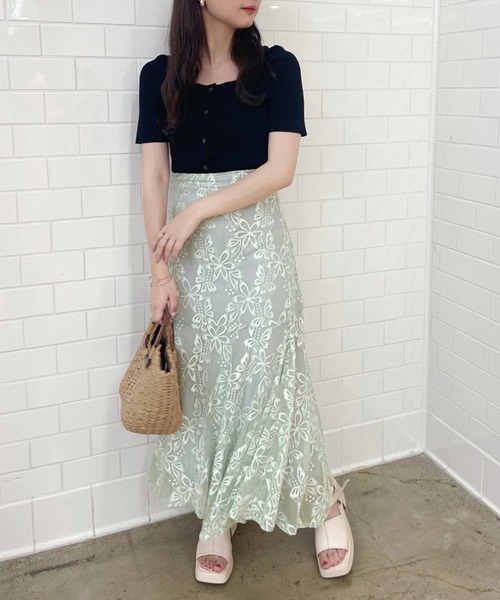 one after another NICE CLAUP(ワンアフターアナザーナイスクラップ)の「バックレースアップイレヘムスカート(スカート・レディース・アイボリー/ベージュ系その他/グリーン系その他/グリーン系その他2・FREE)」の17枚目の写真
