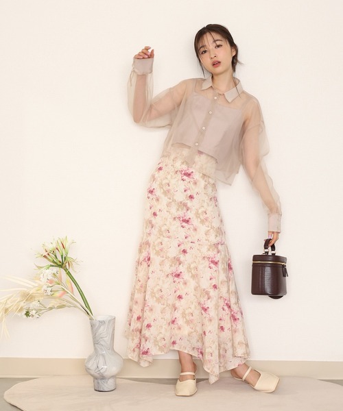 one after another NICE CLAUP(ワンアフターアナザーナイスクラップ)の「バックレースアップイレヘムスカート(スカート・レディース・アイボリー/ベージュ系その他/グリーン系その他/グリーン系その他2・FREE)」の21枚目の写真