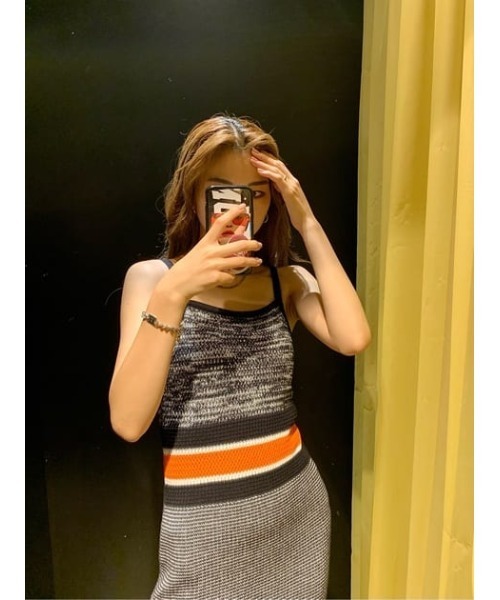 SLY（スライ）の「MIX COLOR KNIT CAMI OP ミックスカラー