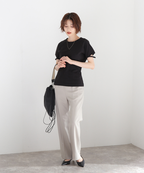 Noble(ノーブル)の「【LAURENCE BRAS】スリーブカットTシャツ(Tシャツ/カットソー・レディース・ブラック・SMALL)」の2枚目の写真