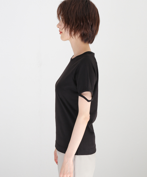 Noble(ノーブル)の「【LAURENCE BRAS】スリーブカットTシャツ(Tシャツ/カットソー・レディース・ブラック・SMALL)」の6枚目の写真