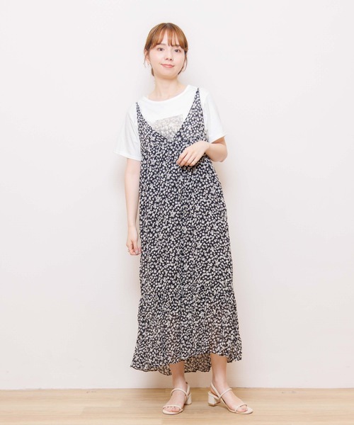 flower（フラワー）の「ブリージーフラワーワンピース（ワンピース・レディース・ブラック/ベージュ/グリーン・FREE）」の5枚目の写真