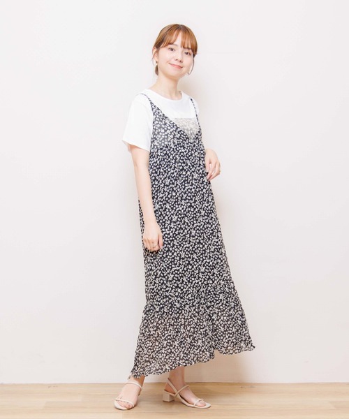 flower（フラワー）の「ブリージーフラワーワンピース（ワンピース・レディース・ブラック/ベージュ/グリーン・FREE）」の6枚目の写真