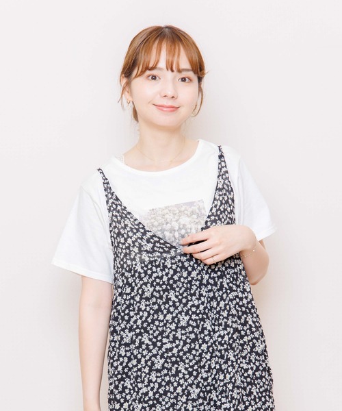 flower（フラワー）の「ブリージーフラワーワンピース（ワンピース・レディース・ブラック/ベージュ/グリーン・FREE）」の10枚目の写真