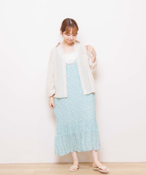 flower（フラワー）の「ブリージーフラワーワンピース（ワンピース・レディース・ブラック/ベージュ/グリーン・FREE）」の17枚目の写真