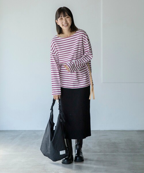 THE SHOP TK （ザ ショップ ティーケー ）の「◆【スタイルアップ】ニットナロースカート（スカート・レディース・ブラック/オリーブ/パープル系4・11/12）」の16枚目の写真