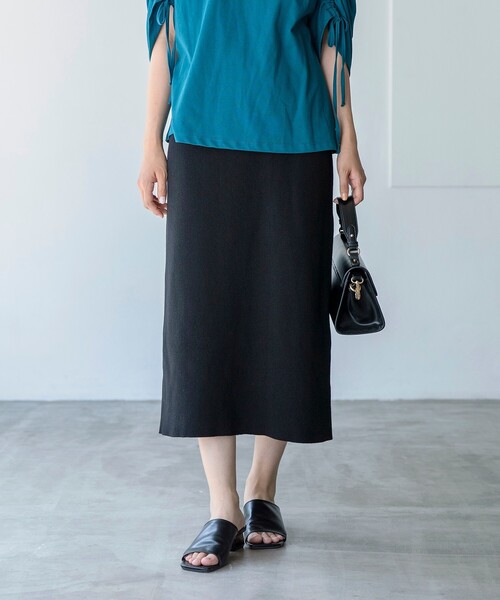 THE SHOP TK （ザ ショップ ティーケー ）の「◆【スタイルアップ】ニットナロースカート（スカート・レディース・ブラック/オリーブ/パープル系4・11/12）」の10枚目の写真