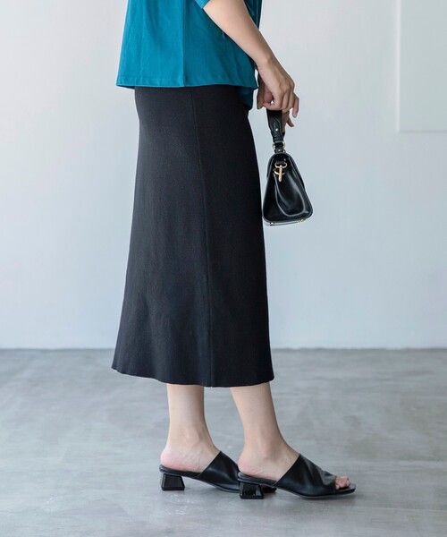 THE SHOP TK （ザ ショップ ティーケー ）の「◆【スタイルアップ】ニットナロースカート（スカート・レディース・ブラック/オリーブ/パープル系4・11/12）」の6枚目の写真