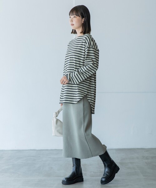 THE SHOP TK （ザ ショップ ティーケー ）の「◆【スタイルアップ】ニットナロースカート（スカート・レディース・ブラック/オリーブ/パープル系4・11/12）」の8枚目の写真