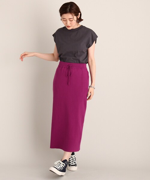 THE SHOP TK （ザ ショップ ティーケー ）の「◆【スタイルアップ】ニットナロースカート（スカート・レディース・ブラック/オリーブ/パープル系4・11/12）」の20枚目の写真