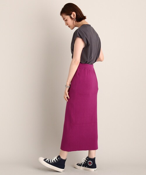 THE SHOP TK （ザ ショップ ティーケー ）の「◆【スタイルアップ】ニットナロースカート（スカート・レディース・ブラック/オリーブ/パープル系4・11/12）」の21枚目の写真