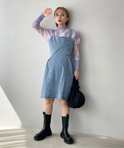 SANSeLF（サンセルフ）の「サイドカットデニムチュニック【SANSeLF】sanw22s094（チュニック・レディース・ライトブルー・FREE）」の6枚目の写真