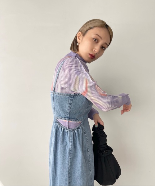 SANSeLF（サンセルフ）の「サイドカットデニムチュニック【SANSeLF】sanw22s094（チュニック・レディース・ライトブルー・FREE）」の7枚目の写真