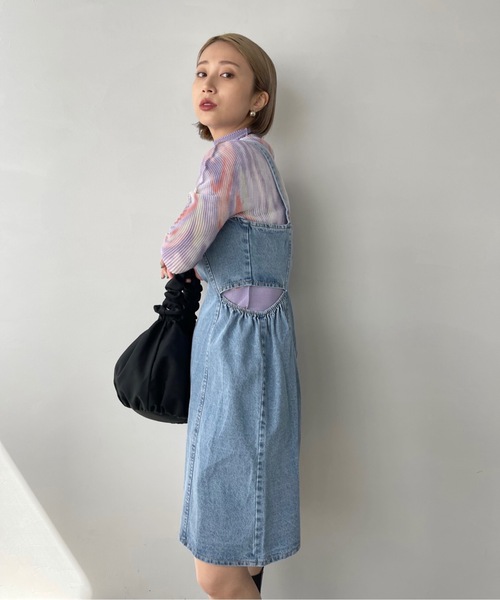 SANSeLF（サンセルフ）の「サイドカットデニムチュニック【SANSeLF】sanw22s094（チュニック・レディース・ライトブルー・FREE）」の10枚目の写真