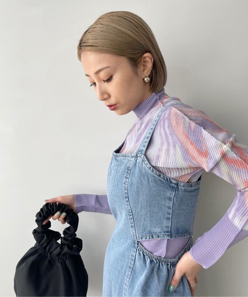 SANSeLF（サンセルフ）の「サイドカットデニムチュニック【SANSeLF】sanw22s094（チュニック・レディース・ライトブルー・FREE）」の14枚目の写真