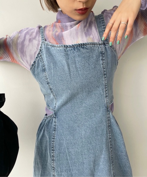 SANSeLF（サンセルフ）の「サイドカットデニムチュニック【SANSeLF】sanw22s094（チュニック・レディース・ライトブルー・FREE）」の16枚目の写真