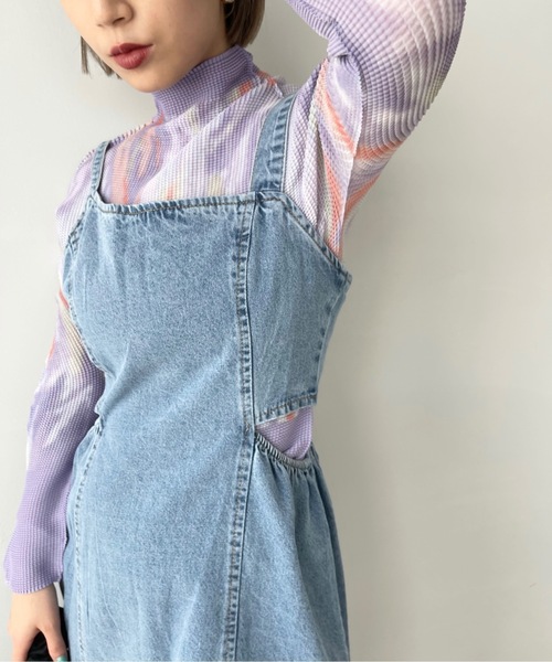 SANSeLF（サンセルフ）の「サイドカットデニムチュニック【SANSeLF】sanw22s094（チュニック・レディース・ライトブルー・FREE）」の15枚目の写真