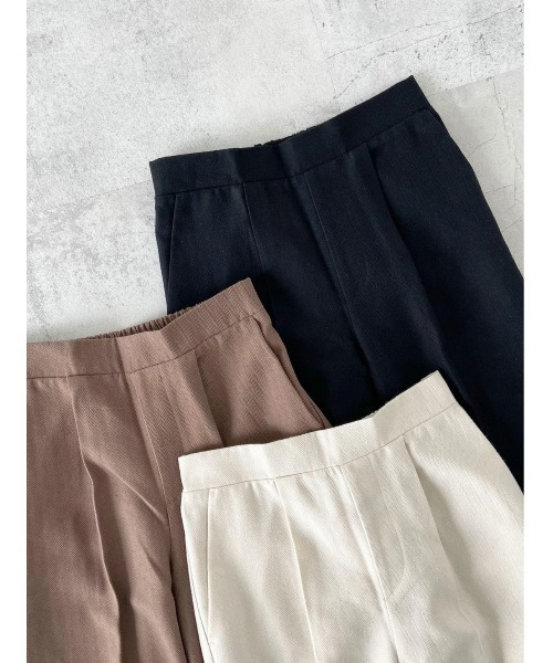 Samansa Mos2 blue(サマンサモスモスブルー)の「ヘリンボーンタックストレートパンツ(その他パンツ・レディース・キナリ/ブラック/ブラウン・フリ-)」の7枚目の写真