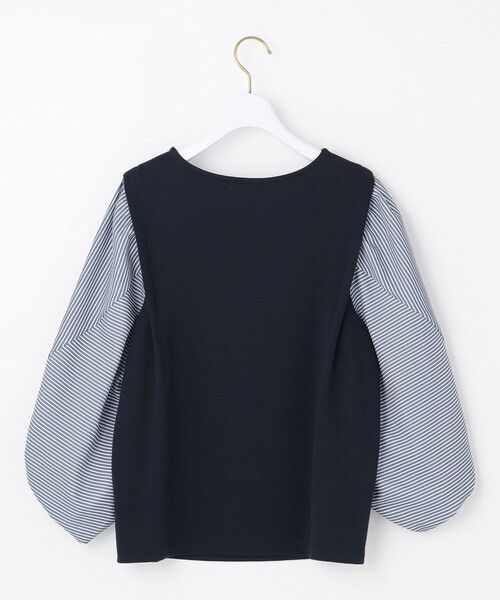 ANY SIS（エニィスィス）の「【洗える】異素材コンビネジリパフ袖 プルオーバー（Tシャツ/カットソー・レディース・ネイビー系1/ライラック系/アイボリー系1・2）」の6枚目の写真