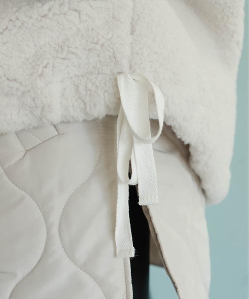 Birthday room(バースデイルーム)の「キルトジャケット×ファーベスト(ベスト・レディース・ブラック/カーキ/オフホワイト・FREE)」の10枚目の写真