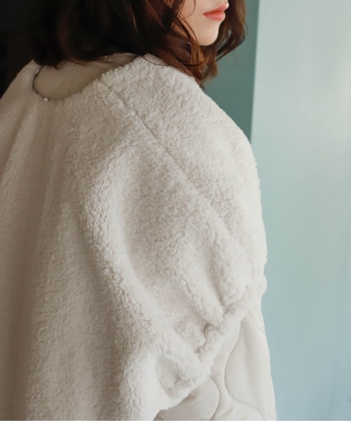 Birthday room(バースデイルーム)の「キルトジャケット×ファーベスト(ベスト・レディース・ブラック/カーキ/オフホワイト・FREE)」の12枚目の写真