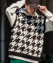 improves | 【improves】千鳥格子柄 ワイドシルエット ニットベスト(ベスト)