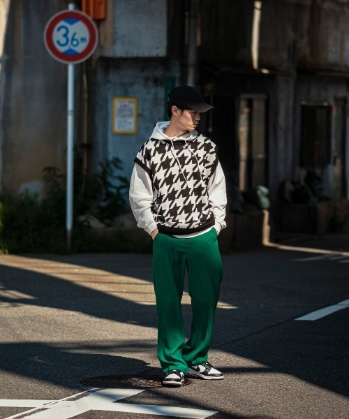 improves（インプローブス）の「【improves】千鳥格子柄 ワイドシルエット ニットベスト（ベスト・メンズ・ブラック/ブラウン/グレー/ブルー/グリーン/ラベンダー・MEDIUM/LARGE）」の19枚目の写真