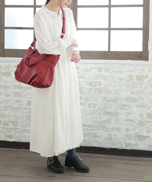 osharewalker(オシャレウォーカー)の「【廃盤】『立体ギャザー2wayトートバッグ』(トートバッグ・レディース・ブラウン/グリーン/ブラック/レッド・FREE)」の8枚目の写真